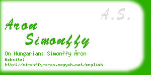 aron simonffy business card
